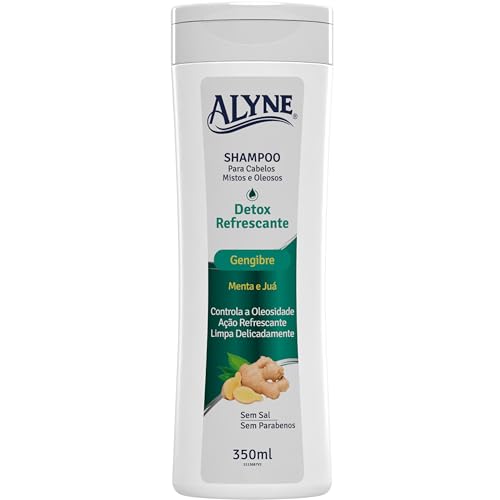 Alyne, Shampoo para cabelos, Detox Refrescante, 350 ml, Verde