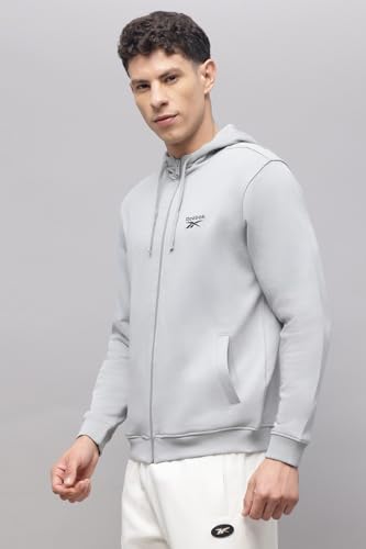 Image of Reebok Men's Full-Zip Hoodie - Soft Fleece Sweatshirt with Adjustable Hood & Front Pockets