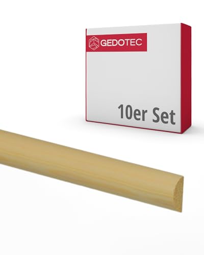 Gedotec media caña - tablones de madera blanda para construcción y artesanía 100 cm | 10 piezas 15 mm | BÁSICO | molduras decorativas versátiles y madera para la elaboración de diversos objetos | mo