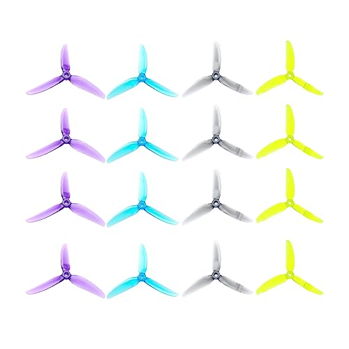 16pcs HQProp More Durable Smoother 5x4.3x3V2S Tri-Blade FPV Propeller Freestyle 5 Inch Props for RC...
