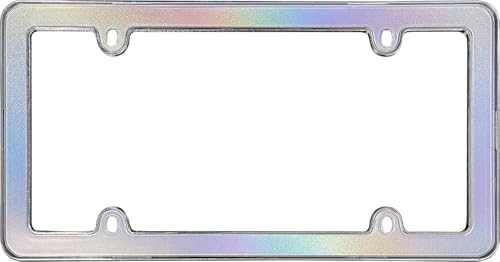 Cruiser Accessories Shimmer License Plate Frame, Iridescent/Chrome