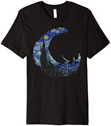 Vincent Van Gogh Starry Night Crescent Moon Art T Shirt