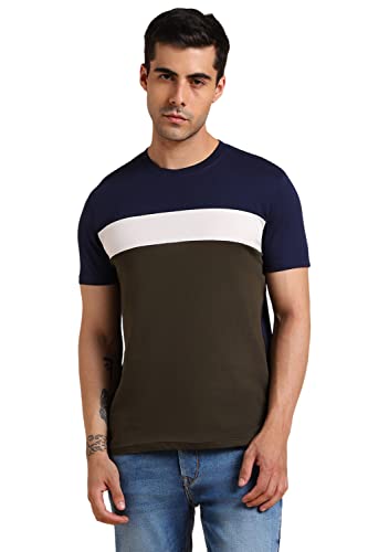 Image of Dennis Lingo Men's Cotton Slim Fit Solid T-Shirt (Round Neck)