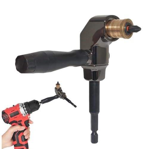 Taladro de ángulo recto de 90 grados, accesorio de taladro de 90 grados - Casquillo de ángulo recto,Adaptador de broca de ángulo recto con mango ergonómico para taladros manuales con batería