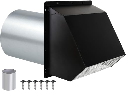6 Inch Wall Vent Exhaust Vent Dryer Vent Cover Outside, 6