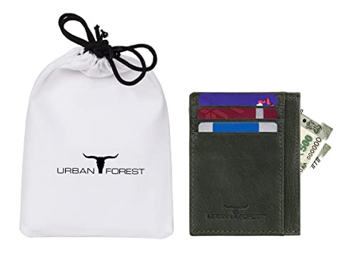 URBAN FOREST Green Chris Leather Card Holder for Men 3 31C45GF6mhL