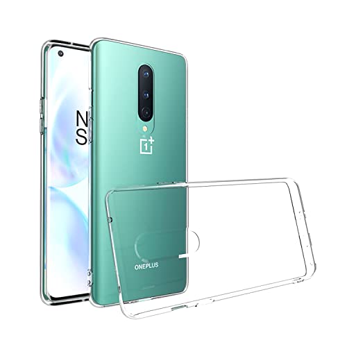 Image of Case Creation New Oneplus 8 Premium Imported 0.3mm Crystal Clear Totu Silicone Transparent Flexible Soft Corner Protection with TPU Slim Back Case Color Variation Cover for One Plus 8