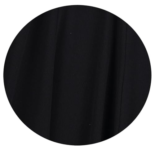 Women’s Panel Midi Length Skirt- Ribbed Cotton Elastic Waist Office Pleated Skirt2