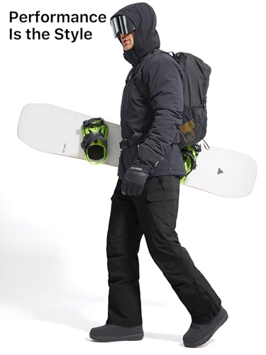 Pantalones impermeables con aislamiento para nieve FREE SOLDIER hombre negro XXXL 7