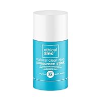 Ethical Zinc SPF50 Natural Clear Zinc Sunscreen Stick - Vegan, Fragrance Free, Mineral