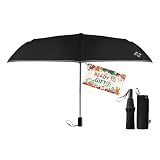 LILAC Windproof Travel Umbrella - Manual Open Close with No Rebound for Seniors & Kids, 43" Compact and Portable for Rain, Thoughtful Gift for Wife Husband Child, Black (260T)