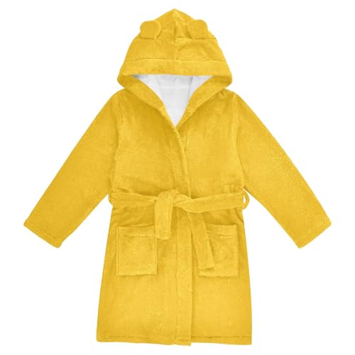 GuoChe Yellow Children'S Robes Girls Hooded Robe