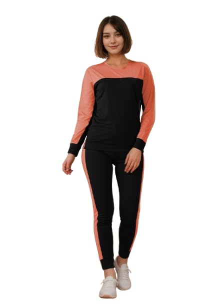 Women's Front Taped Tracksuit Co-Ord Set, Stylish Activewear, Comfortable Sportswear Lounge Set (IN, Alpha, 2XL, Regular, Big, PEACH)-image-8