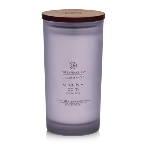 Chesapeake Bay Candle Scented Candle Serenity + Calm (Lavender Thyme) Large Jar 12 Ounce Home Décor