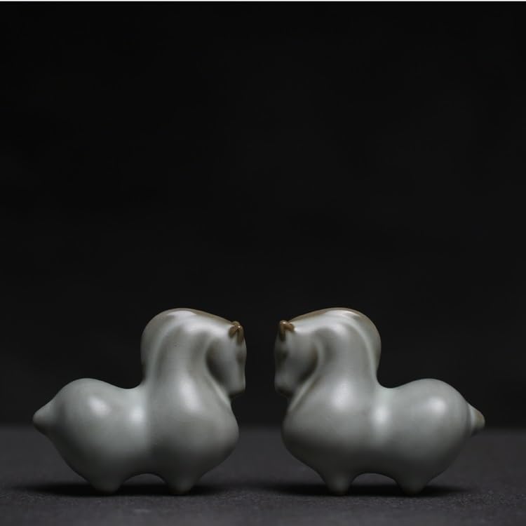 Estatua hecha a mano para mascotas, té creativo, estatua hecha a mano, forma de caballo, té de cerámica chino, té para mascotas, juego de té de animales, decoración de mesa de té, accesorios