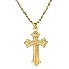 Jpltlvy Titanium Steel Cross Pendant Necklace for Men Hip Hop Style Trendy Chain Unisex Gift #4