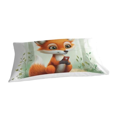 Housse de couette renard 3D microfibre facile à laver lit 135x200cm