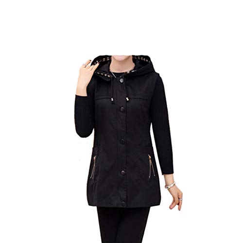 Womens Lightweight Sleeveless Military Hooded Anorak Drawstring Jacket Vest Windproof
