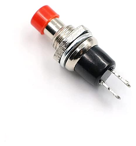 Bouton-poussoir momentané 7mm interrupteur 2 broches sans verrouillage rouge