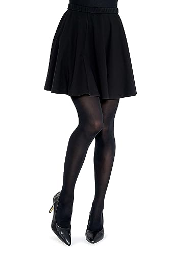 looksy 40 Collants Opaques Femme Denier - Microfibre Douce et Durable Couleurs Unies Culotte Sans Coutures Confort Toute la Journée, Nero L