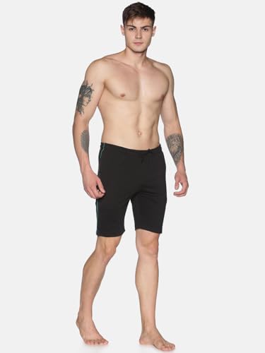 Image of Dollar Cotton Rich Fabric Solid Men's Shorts | Contrast Piping | One Side Zipper Pocket with Embossed Branding | Self Waistband with Drawcord | Wide Array of Attractive Colours