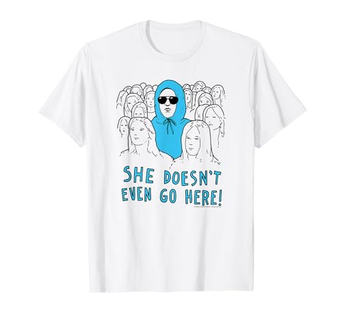 Mean Girls She Doesn't Even Go Here Drawing Y2K Teen Movie T-Shirt