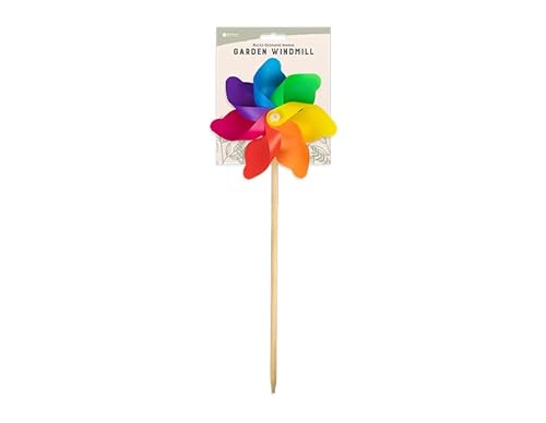 Multi-Coloured Wooden Windmill, 9 cm - Durable & Eye-Catching Design, Perfect Decoration for Outdoor Spaces, 1 Piece