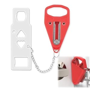 Portable Door Lock for Hotel Travel Safety,Travel Safe Door Security Locks,Door Lock for Home, Apartment,Red Privacy Lock for Personal Safety – Easy to Install, Lightweight & Durable Safety