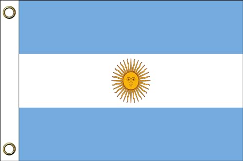 Argentinien Flagge Fahne | 150 cm x 90 cm / 90 x 150 cm | Wetterfest & Langlebig | Polyester mit zwei Ösen