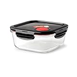 Lock & Lock Frischhaltedose aus Glas mikrowellengeeignet - Oven Glass - Auflaufform eckig mit Deckel für Backofen, Mikrowelle & zum Einfrieren, 750 ml