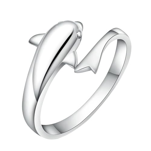 Bague dauphin ajustable en cuivre avec placage or durable et finitions minimalistes