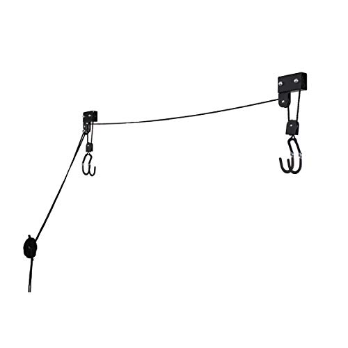 Kayak Hoist Set – Overhead Pulley System with 125 lb Capacity for Kayaks, Canoes, Bikes, or Ladder Storage by Rad Sportz (2 Pack)