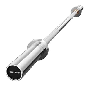 RITFIT Olympic Barbell 4ft/4.8ft/6ft – 2 Inch Weight Bar for Strength Training, Weightlifting, Squat, Deadlift, Bench Press, Curl, Overhead Press – 350lbs/500lbs Capacity