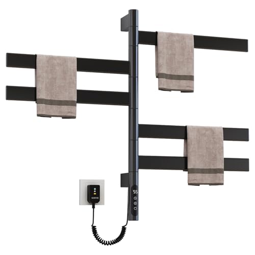 DOKKOME 180°Drehung Handtuchheizkörper Elektrisch Bad Handtuchtrockner...