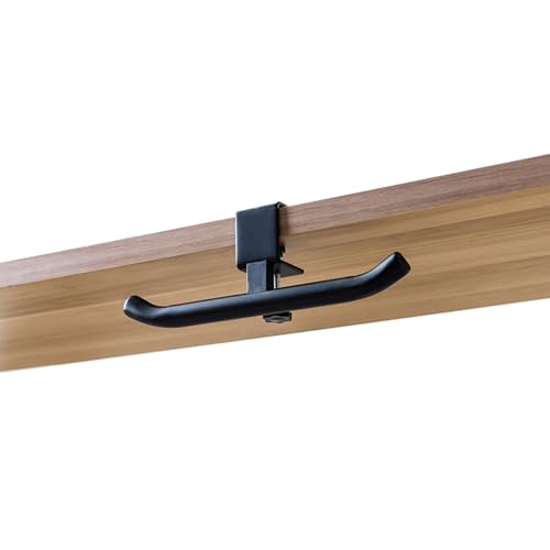 MEYAGO Backpack Hanger for Desk Table – Clamp-on Bag Hook for Office Classroom, Adjustable Under Desk Backpack Holder Organizer, Easy Installation Purse Hanger Hook for Storage Black