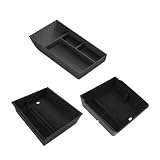 ECOZEN 3 organizer per console centrale Tesla Model Y Juniper 2025 2026 (solo Premium & Performance), 2 organizzatori floccati, silenziosi, antiscivolo, sotto la console centrale, organizer in