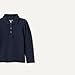 Amazon Essentials Girls' Uniform Pique Long Sleeve Polo Shirt, Navy, Small