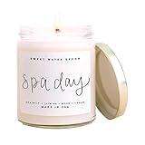 Sweet Water Decor Spa Day Candle | Sea Salt, Jasmine, and Wood Relaxing Scented Soy Wax Candle for...