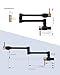 Black and Gold Pot Filler Faucet: ALEASHA Solid Brass Made Heavy Duty Pot Filler, Wall Mount Pot Filler 2 Handles with Double Joint Swing Arms Over Stove for Kitchen