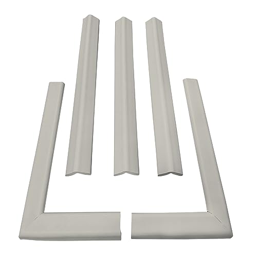 Cardinal Gates KEPK Large Hearth Pad Kit - Fireplace Baby Proofing - Adhesive Backed Fireplace Bumpers for Babies - 12.5 Feet of Padding with 3 Straight Pieces & 2 Corners - Made in The USA - Taupe