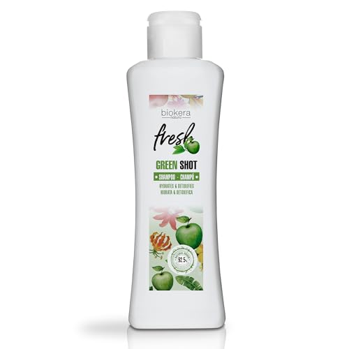 SALERM - Acondicionador Pelo - Green Shot Bálsamo Biokera Fresh - 300 ml - con Manzana, Té Verde, Menta y Aloe Vera - Hidrata y Detoxifica el Cuero Cabelludo - Sin Sulfatos ni Parabenos - Vegano