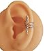 Handmade SINGLE Adjustable Snake Ear Cuff for Right Ear, Sterling Silver Clip On Non Piercing Huggie Earrings for Women, Animal Ear Wrap Fake Ear Cartilage Clips, By MiYa Jewelry (Left Ear)