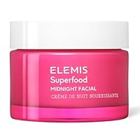 ELEMIS Superfood Midnight Facial - Lightweight Overnight Facial Cream, Prebiotic-Infused Hydrating Gel, Vitamin C Camu Camu Moisturizer, Omega Rich Night Cream - 50ml