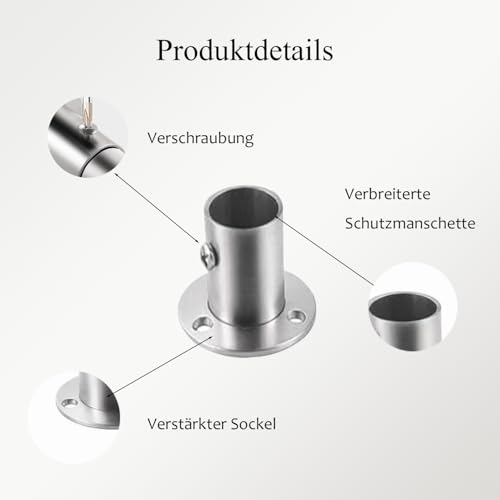 2 Stück Stangenhalterung, Flansch Kleiderstange Halterung, Edelstahl Kleiderstangenhalter, Rohrhalterung Rohrflansch Sockel für Kleiderschrank Rohr Halterung, Flansche Rohrleitung(28.5MM)