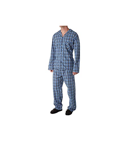 Hanes - Mens Tall Broadcloth Plaid Pajamas, Blue Plaid 39644-X-LargeTall-FBA