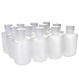 EISCO - Pack of 12, 125mL Narrow Mouth LDPE Translucent Reagent Bottles with Polypropylene Caps, Non-Sterile, Leak-Proof, Chemical Resistant Laboratory Storage Bottles, -100 to 80°C Temperature Range