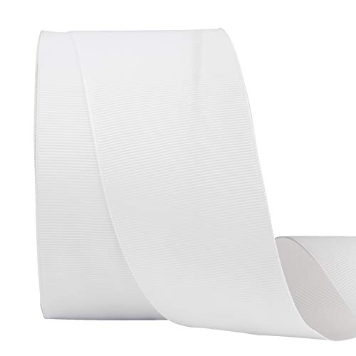 Vatin 2 Inches Solid White Grosgrain Ribbon Spool -25 Yards, Great For Sewing, Gift Wrapping, Hair Bows, Flower Arranging, Home Decorating #TOP3