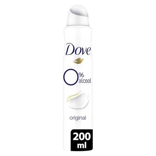 Dove 0% Desodorante Aerosol 48h Original Sin Aluminio Ni Alcohol para mujer con Protección Antibacteriana Zinc 200ml