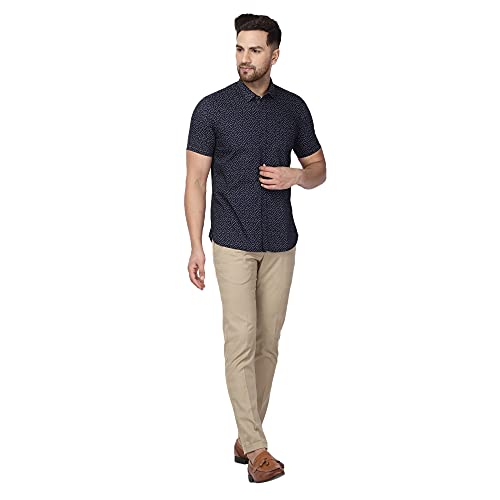 Image of blackberrys Navy Blue Coloured Men Shirt (Size: 40)-ES-SP-PR-Shine-HS # Navy