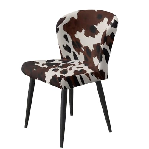 Image of Cow Bar Stool Seat Covers Washable Swivel Bar Stool Covers Slipcovers Soft Square Barstool Covers Slipcovers with Back Set of 2